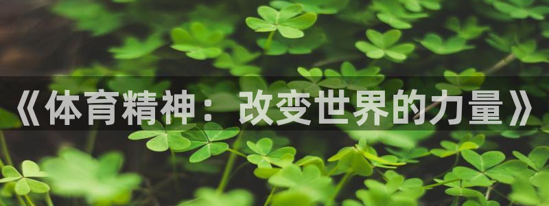 德国千亿国际官方正版app集团：《体育精神：改变世界的力量》